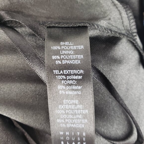 White House Black Market Embroidered Dress Blue Black Stripe Halter Sheath 8 - Picture 7 of 9